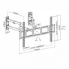 Soporte de pared para TV ART AR-85 para televisores de 32–70 pulgadas, hasta 45 kg, inclinable -15–5°, orientable 45°, extensión 118–622 mm, VESA 75x75–600x400