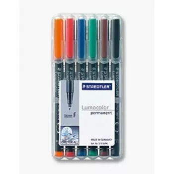 Rotulador permanente Staedtler 318 WP6 negro azul marrón verde naranja rojo