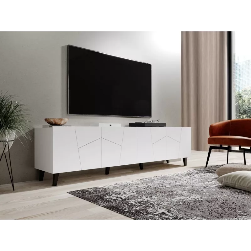 Mueble RTV ETNA 200x42x52 blanco mate