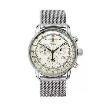 Zeppelin 100 Jahre 8680M-3 reloj de pulsera cronógrafo de cuarzo con alarma, 43 mm