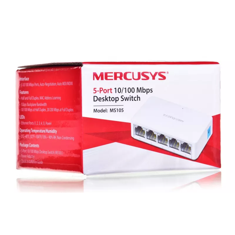 Mercusys switch de sobremesa 5 puertos 10/100Mbps