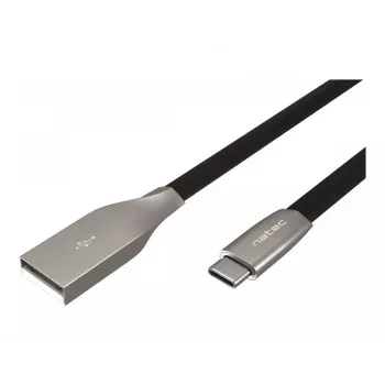 Cable NATEC USB-C/A 2.0 1 m negro metal