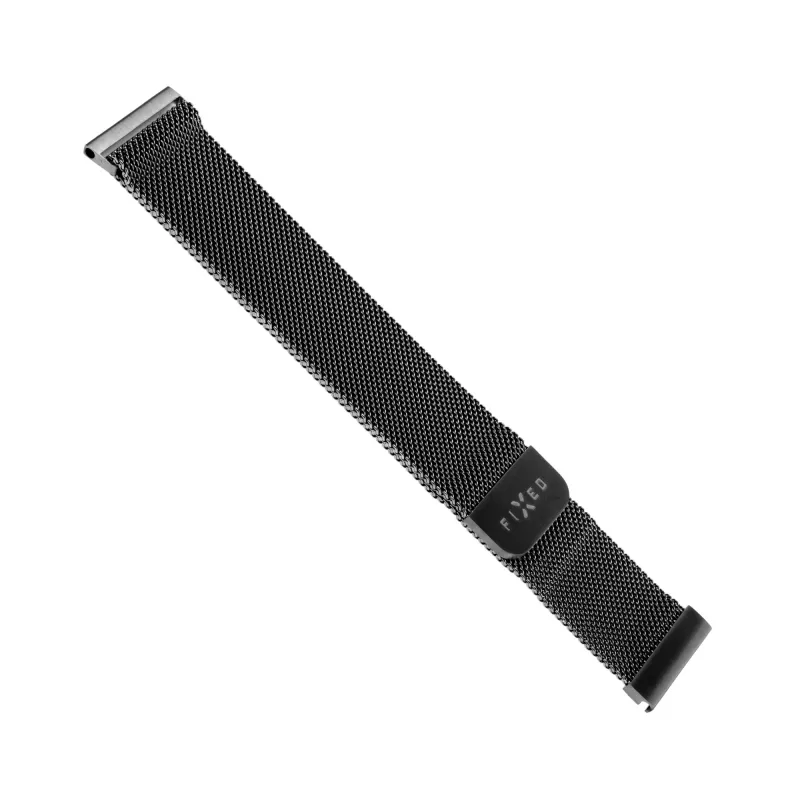 Correa de reloj FIXED Mesh Strap Fixed 20mm Quick Release Negro — malla de acero inoxidable, 20 mm