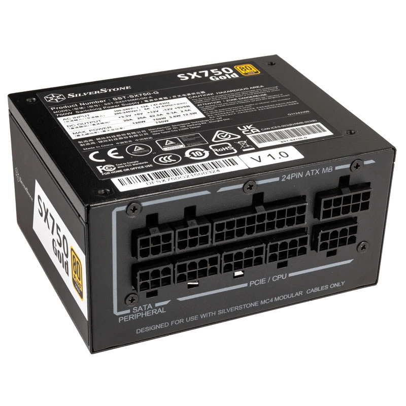 SilverStone SST-SX750-G 80 PLUS Gold modular - 750 vatios - SFX - 80 PLUS Gold