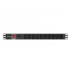 Unidad de distribución de corriente LANBERG PDU-10I-0200-IEC-BK — 10 salidas C13, cable de 2 m, 10 A, 2500 W, negro