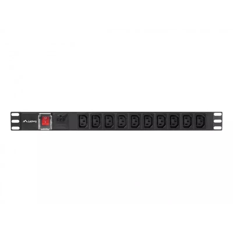 Unidad de distribución de corriente LANBERG PDU-10I-0200-IEC-BK — 10 salidas C13, cable de 2 m, 10 A, 2500 W, negro