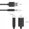 Cable USB UNITEK Y-C447GBK 0,5 m USB 2.0 negro