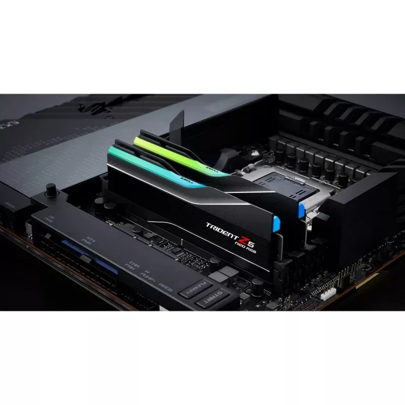 DIMM 64 GB DDR5-6000 (2x 32 GB) kit dual, memoria RAM negra, F5-6000J2636H32GX2-TZ5NR, Trident Z5 Neo RGB, AMD EXPO