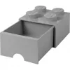 Caja de almacenamiento Room Copenhagen LEGO Storage Brick Drawer 4 – gris oscuro, cajón de plástico apilable para juguetes y piezas pequeñas