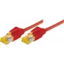 Tecline Premium - cable de parcheo - RJ-45 (M) a RJ-45 (M) - 50 cm - SFTP, PiMF - cable Cat.7 (cable) / CAT 6a (puertos) - apantallado, libre de halógenos, protección de lengüeta - rojo (70700R)