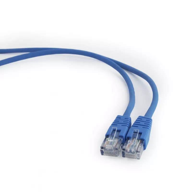 Cable de red Azul Cat. 5E con alivio de tensión moldeado, conector de 50μ, 2 metros