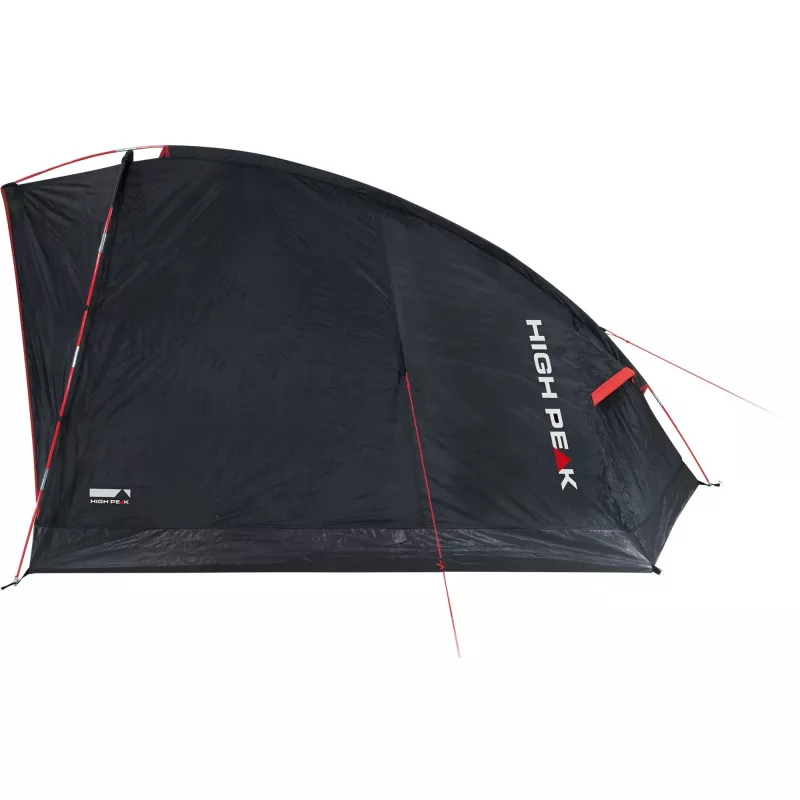 Tienda de campaña High Peak Minitramp 2 ligera negra/roja — tienda de campaña compacta para 2 personas