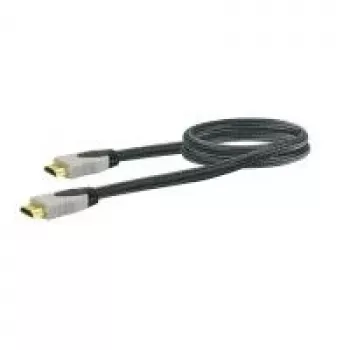 Cable HDMI SCHWAIGER HDM0150G 063 – 1,5 m, HDMI Type A macho-macho, contactos dorados, Negro/Gris