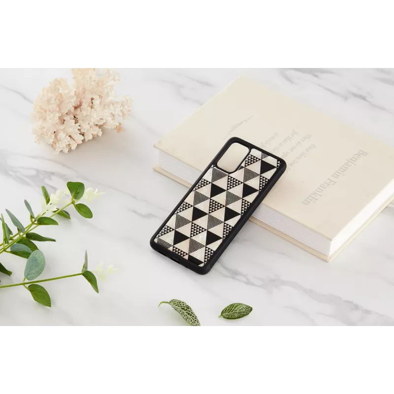 Funda protectora iKins para Samsung Galaxy S20+ — diseño de pirámides negro