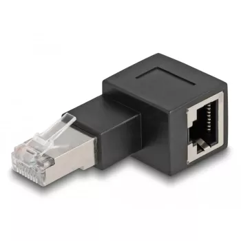 Delock - Adaptador de red - RJ-45 (M) acodado a la derecha a RJ-45 (H) - CAT 6a