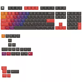 Teclas GLORIOUS GPBT Gradient Celestial Fire PBT Dye-Sub formato ANSI