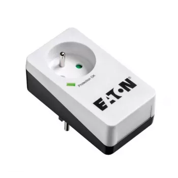 Caja de protección contra sobretensiones Eaton Protection Box 1 FR — 1 toma Type-E, 220–250 V, 16 A, 4000 W, negra, compacta