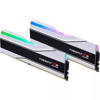 DIMM 32 GB DDR5-6000 (2x 16 GB) kit dual, memoria RAM blanca, F5-6000J2636H16GX2-TZ5NRW, Trident Z5 NEO RGB, AMD EXPO