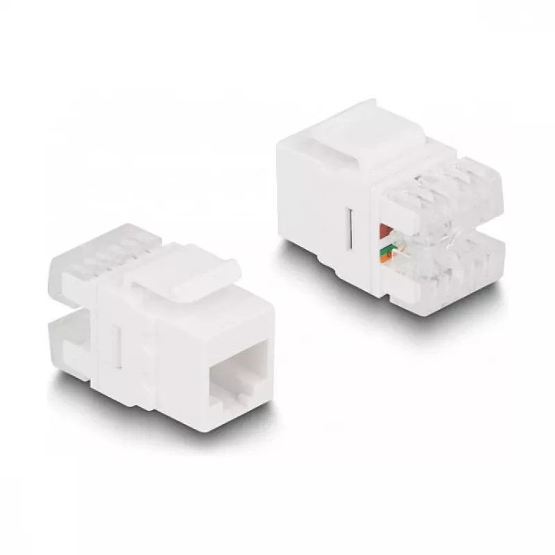 DeLOCK Keystone LSA set RJ45 RJ11 Cat.6 negro soporte con clip