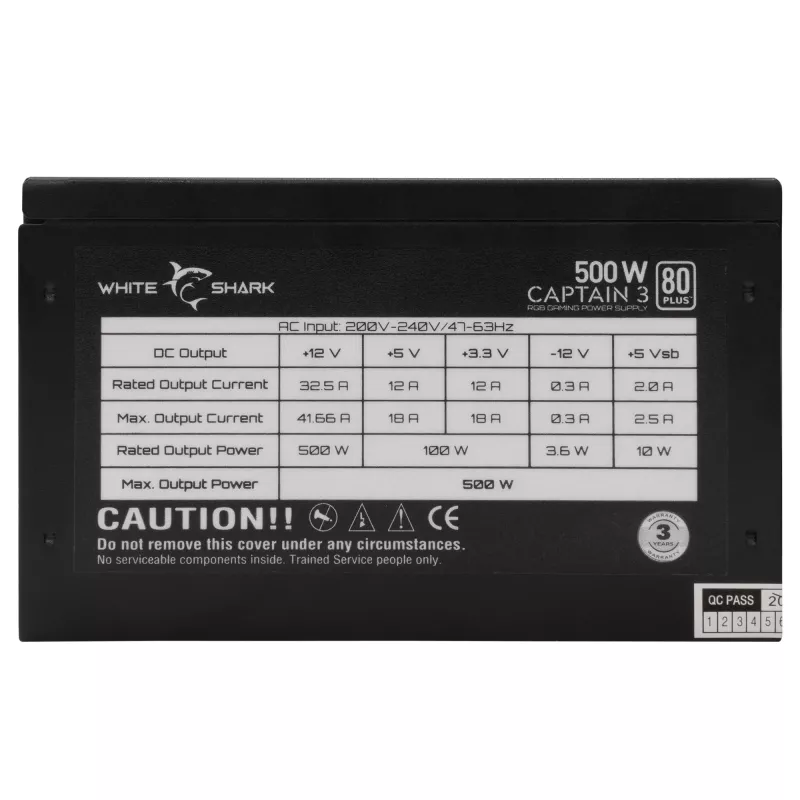 Fuente de alimentación White Shark GPSU-W500F Captain 3 500W