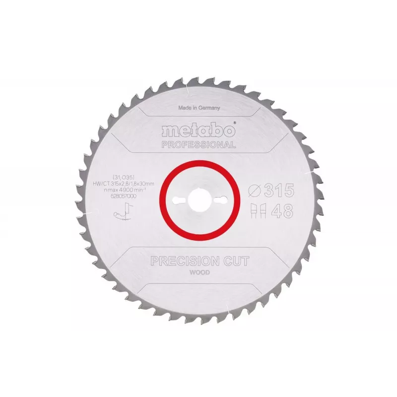 Hoja de sierra circular Metabo 628057000, 31,5 cm, para madera