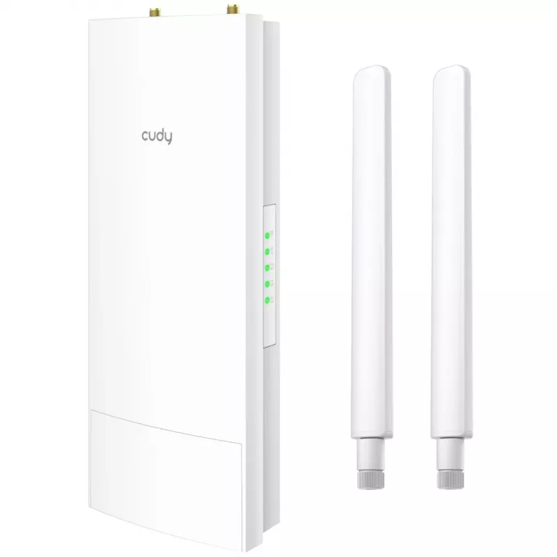 Punto de acceso exterior Cudy AP3000 Outdoor — Doble banda 2.4/5 GHz, IP65, PoE, 1x RJ-45, 2× antenas externas RP‑SMA