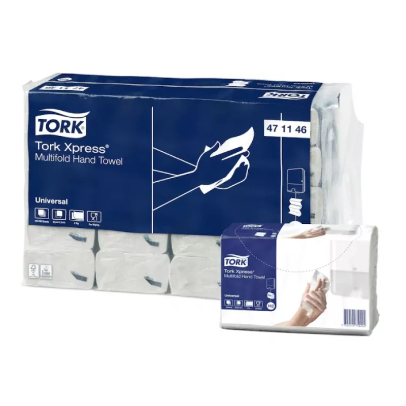 Papel de toallas plegadas Tork Xpress Multifold Universal H2, 2 capas, 23,4 x 21,3 cm (20 uds.)