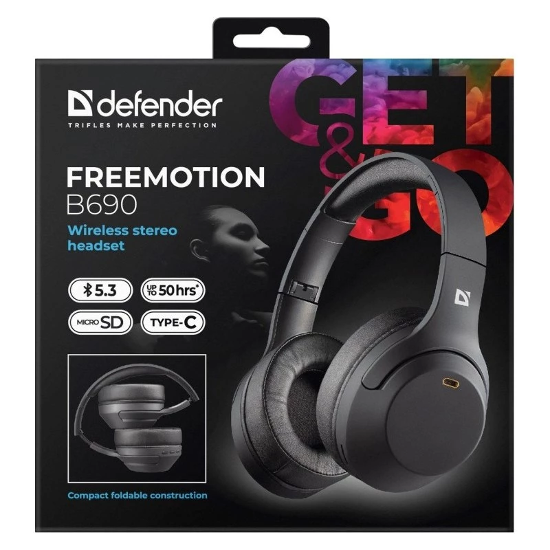 Auriculares Defender Bluetooth Freemotion B690 negros