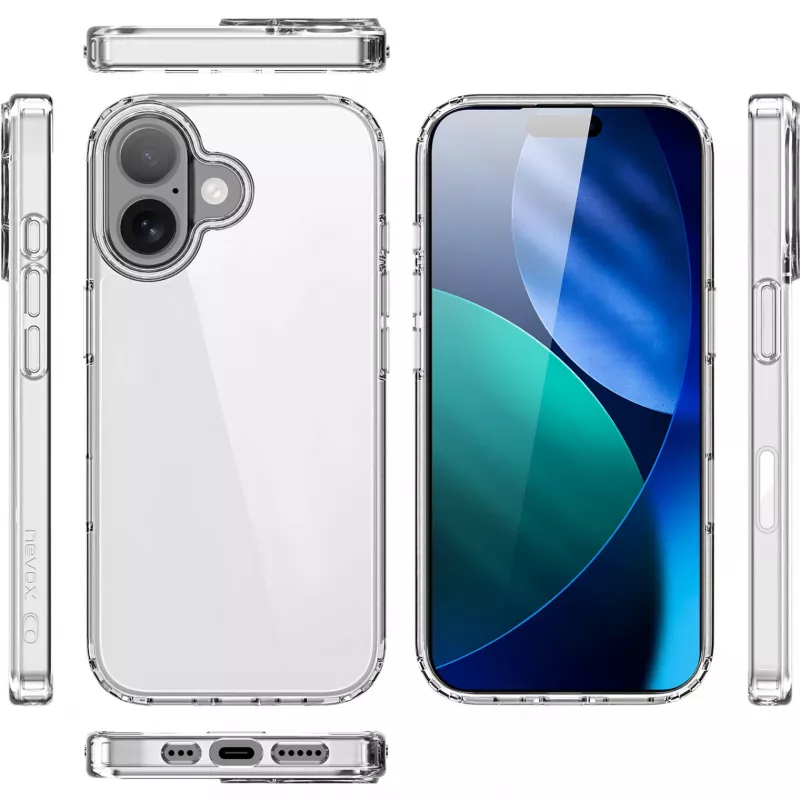 Nevox StyleShell SHOCKFlex Funda para iPhone 17, transparente