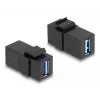 Módulo Keystone DeLOCK USB 3.0 A conector hembra a A conector hembra negro 1:1