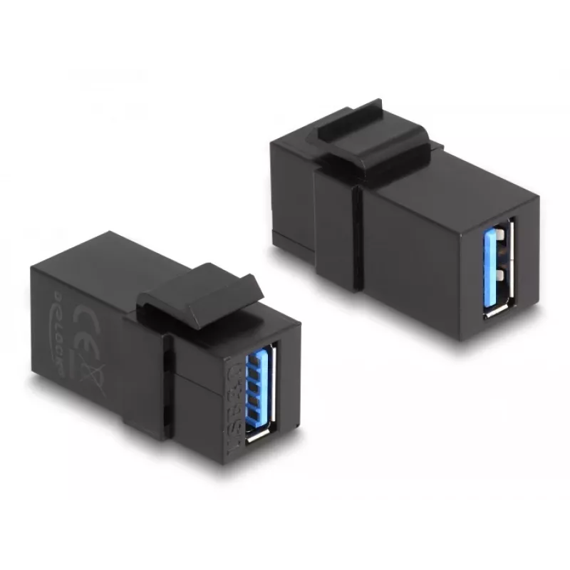 Módulo Keystone DeLOCK USB 3.0 A conector hembra a A conector hembra negro 1:1