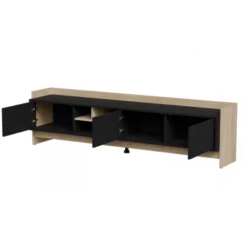 Mueble RTV Cama PORTO 3D 190x38x50 roble/negro