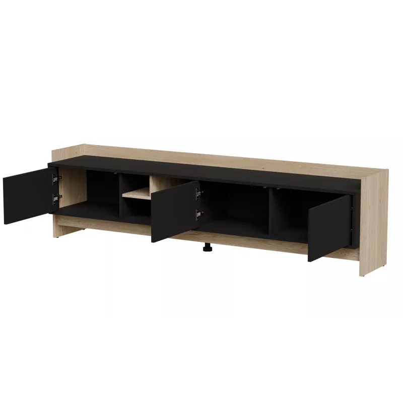 Mueble RTV Cama PORTO 3D 190x38x50 roble/negro