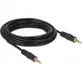 DeLOCK - Cable de audio - 28 AWG - minijack 3,5 mm, 4 polos (macho) - minijack 3,5 mm, 4 polos (macho) - 5,0 m - apantallado - negro (83438)