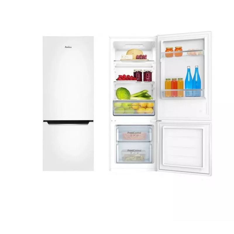 Amica FK244.4(E) frigorífico combi de libre instalación, congelador inferior, frigorífico de 153 l, congelador de 52 l, FrostControl, clase energética E
