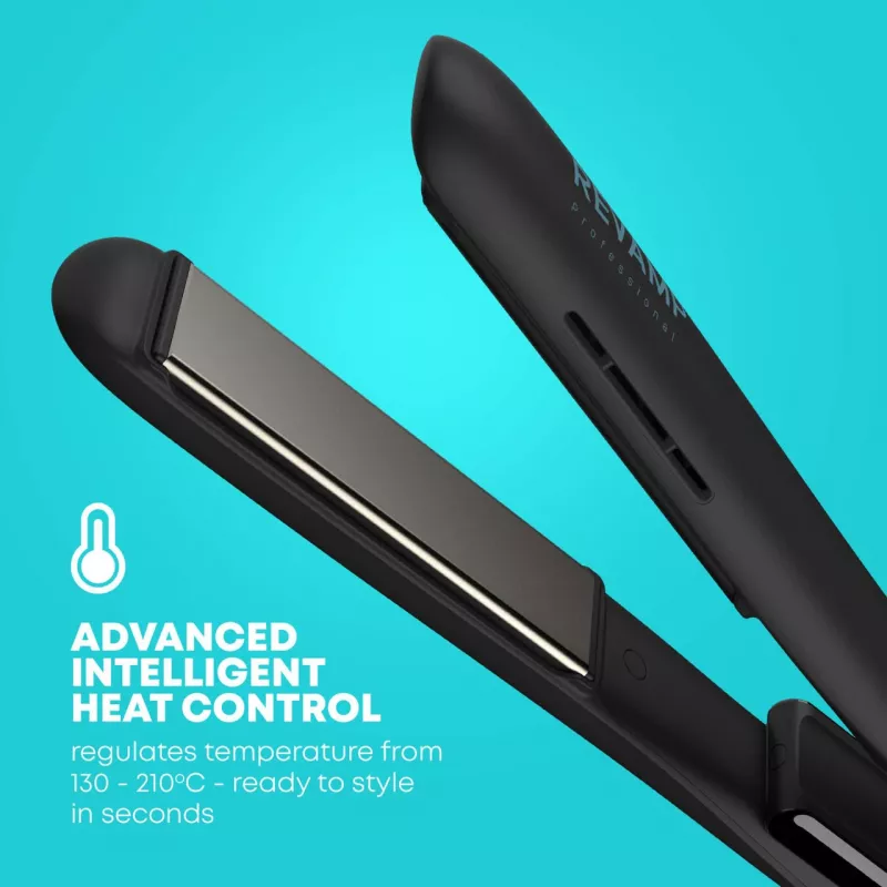 Plancha de pelo Revamp ST-1850BK-EU con función de brillo iónico, negra