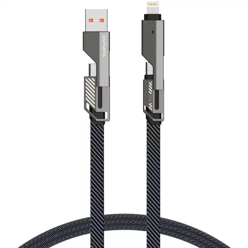 Cable USB-C 4smarts ComboCord Flat 240W+ llavero - cable - digital/datos