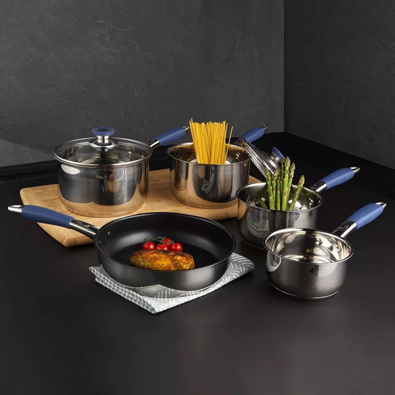 Juego de ollas Russell Hobbs RH01179EU, 5 piezas, azul