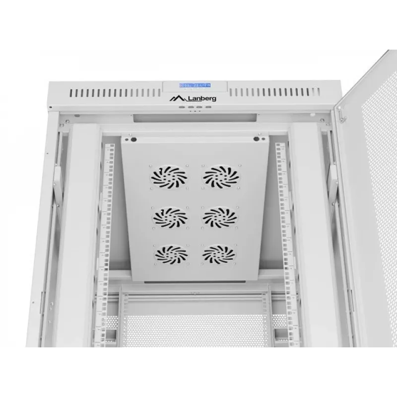 ARMARIO RACK DE SUELO 19 27U 800X1000 GRIS PUERTA PERFORADA LCD LANBERG (paquete plano)