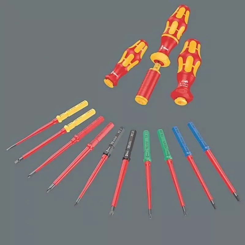 Juego de destornilladores Wera Kraftform Kompakt VDE 60 iS aislado 50 mm — set de precisión con aislamiento eléctrico