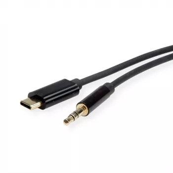 Adaptador ROLINE USB-C a conector jack - USB-C macho reversible a minijack estéreo macho