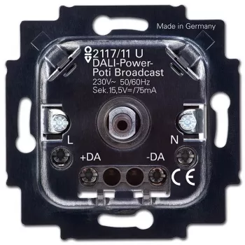 Regulador de giro empotrable Busch-Jaeger 2117/11 U, 230 V AC, 50–60 Hz, negro
