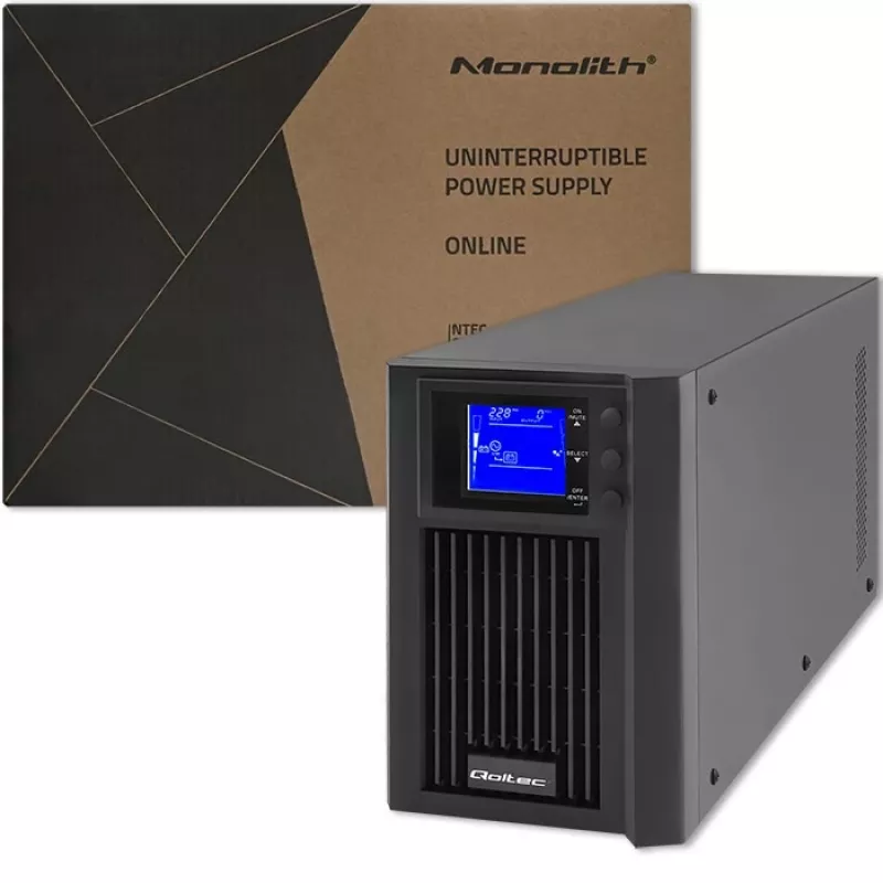Sistema de alimentación ininterrumpida QOLTEC 53981 On line 2kVA, capacidad 2000 VA
