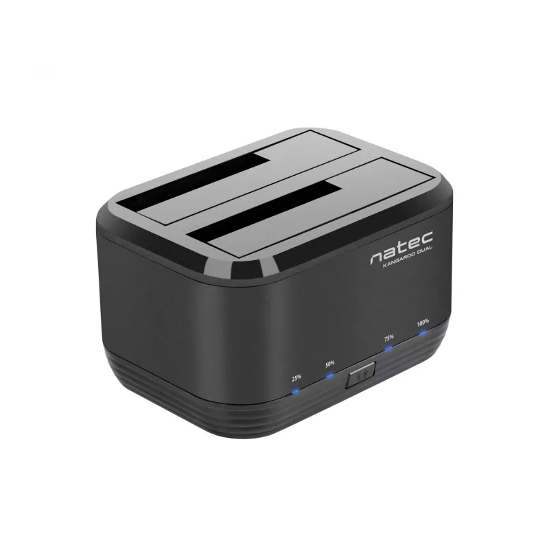 Base de acoplamiento para discos duros 2,5/3,5 USB 3.0 Natec Kangaroo Dual, función de clonación, fuente de alimentación