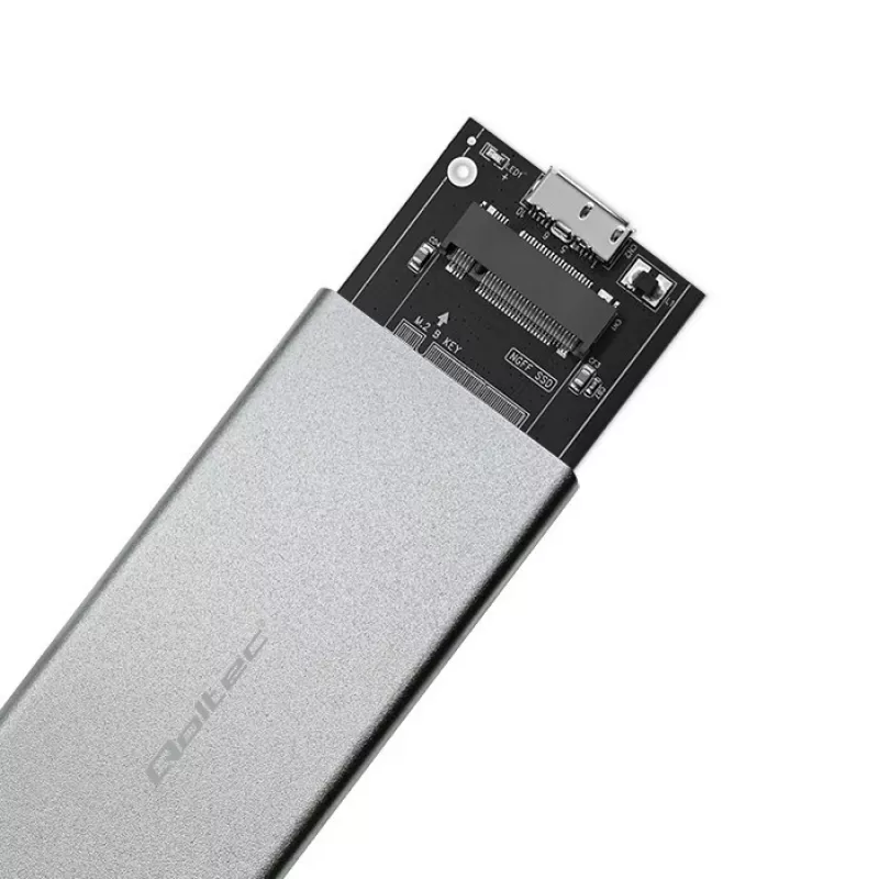 Carcasa de aluminio QOLTEC 51833 para SSD M.2, SATA a USB 3.0, compatible hasta 2 TB