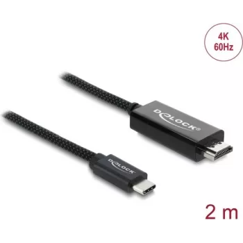 Cable de vídeo DELOCK USB Type-C a HDMI 2 m (DP Alt Mode) negro