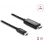 Cable de vídeo DELOCK USB Type-C a HDMI 2 m (DP Alt Mode) negro