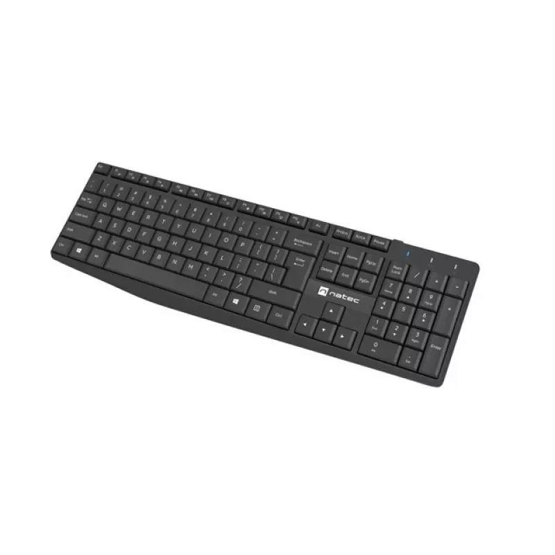 Natec Squid NZB-1989 Kit de teclado y ratón inalámbricos, distribución US, negro