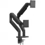 Soporte de monitor doble DIGITUS para 2 pantallas de 45 inch, pinza de mesa, 2×20 kg, VESA 75×75–100×100, inclinación -20–50°