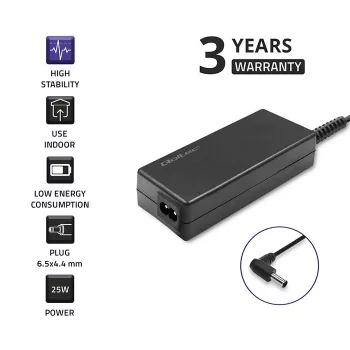 Fuente de alimentación Qoltec 51774 para monitor LG 25W | 1,3A | 19V | 6,5 * 4,4 + cable de alimentación